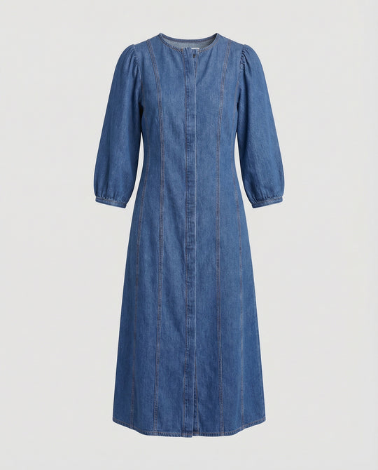 Freizeitkleid Damen Denim A-Linie