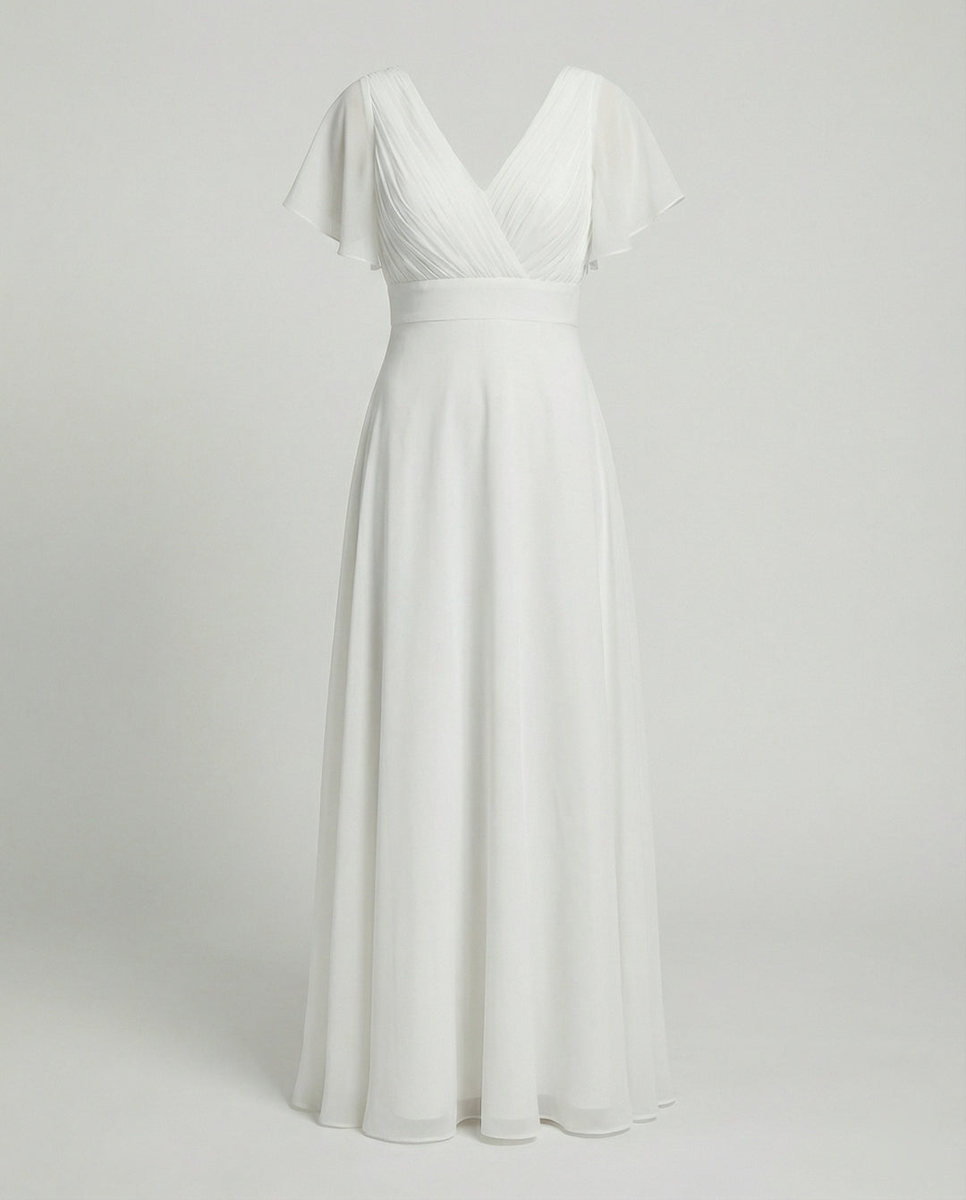 Damen Maxikleid Chiffon elegant plissiert