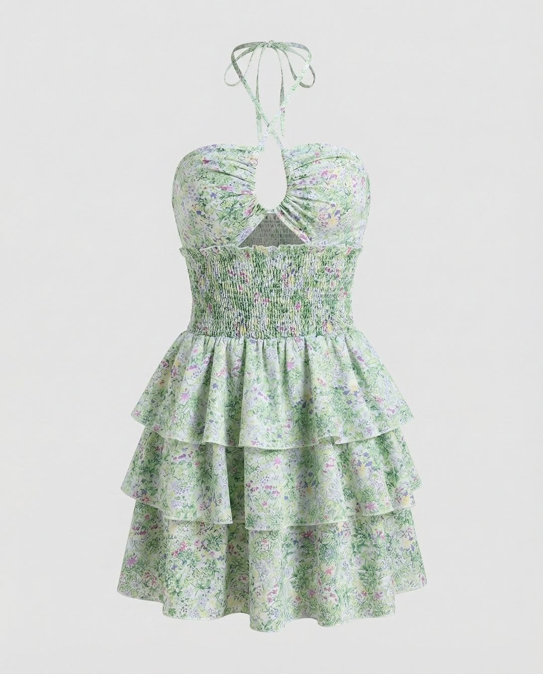 Damen Sommerkleid trägerlos mit Volantrock