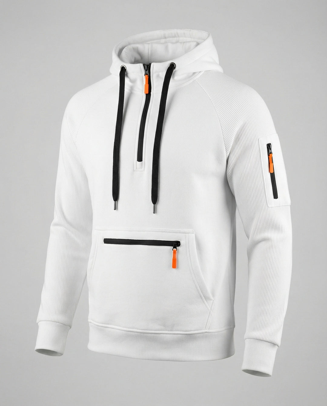 Herren sportlicher Hoodie mit praktischen Reißverschlusstaschen und verstellbarem Kapuzenzug R&B