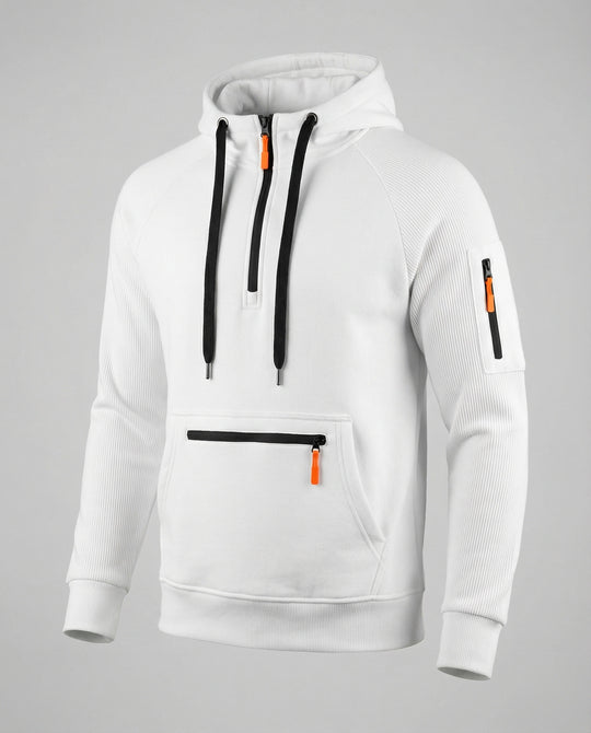 Herren sportlicher Hoodie mit praktischen Reißverschlusstaschen und verstellbarem Kapuzenzug R&B
