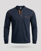 Langarm Henley Shirt