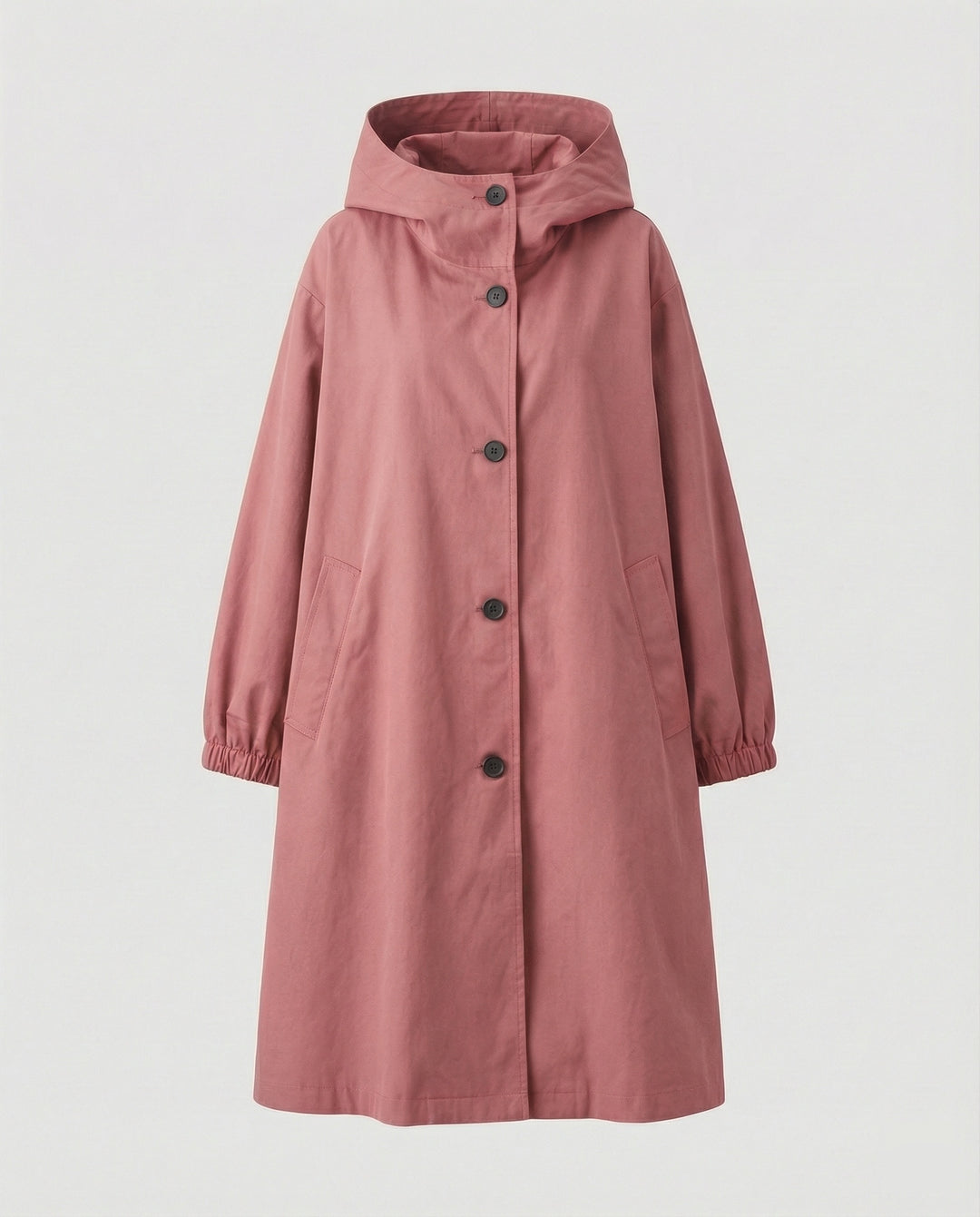 R&B | stilvolle lange Damenjacke mit Kapuze