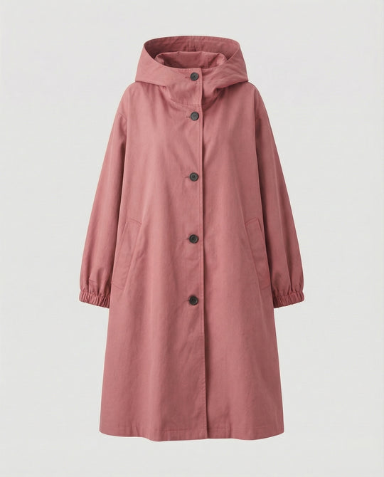 R&B | stilvolle lange Damenjacke mit Kapuze
