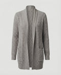R&B | Strickjacke Weiches Strickmaterial Lockere Passform Offene Vorderseite Taschen Lange Ärmel