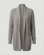 R&B | Strickjacke Weiches Strickmaterial Lockere Passform Offene Vorderseite Taschen Lange Ärmel