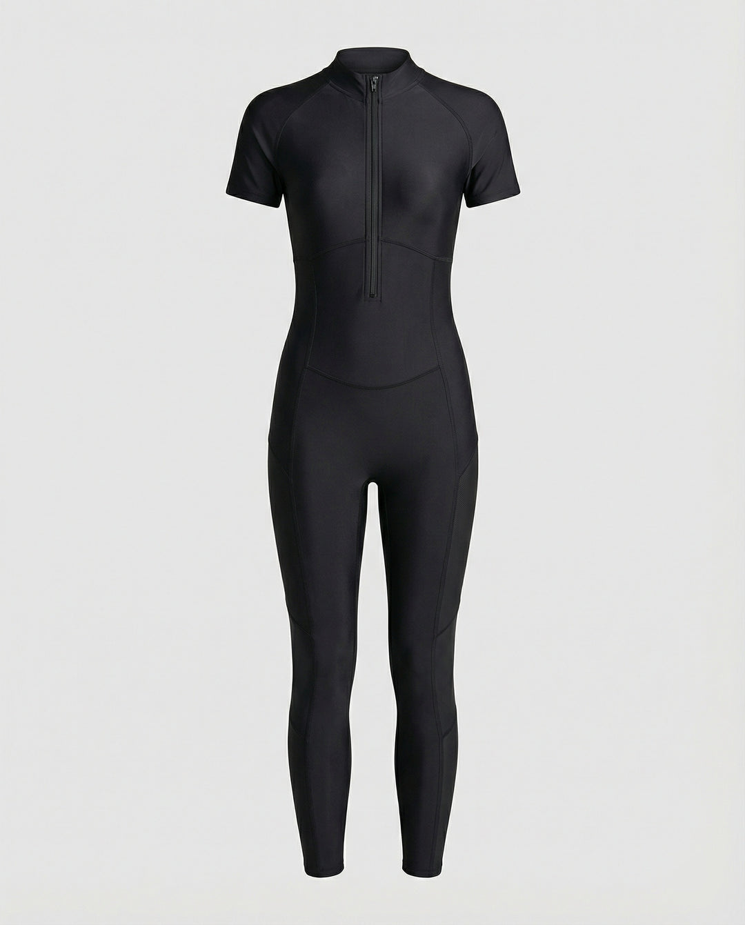 R&B | Damen Pu Halb-Reißverschluss Peach Booty Jumpsuit