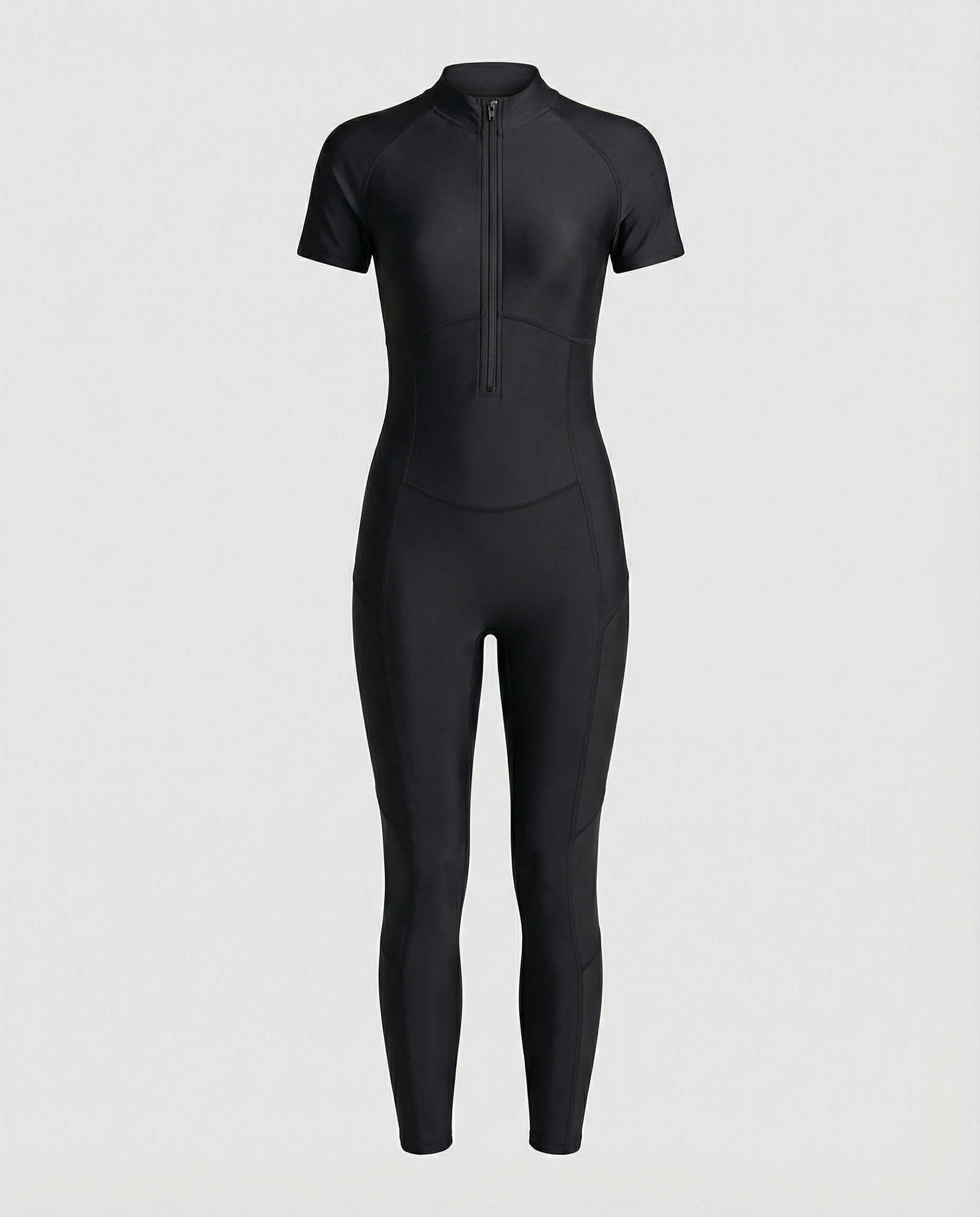 R&B | Damen Pu Halb-Reißverschluss Peach Booty Jumpsuit