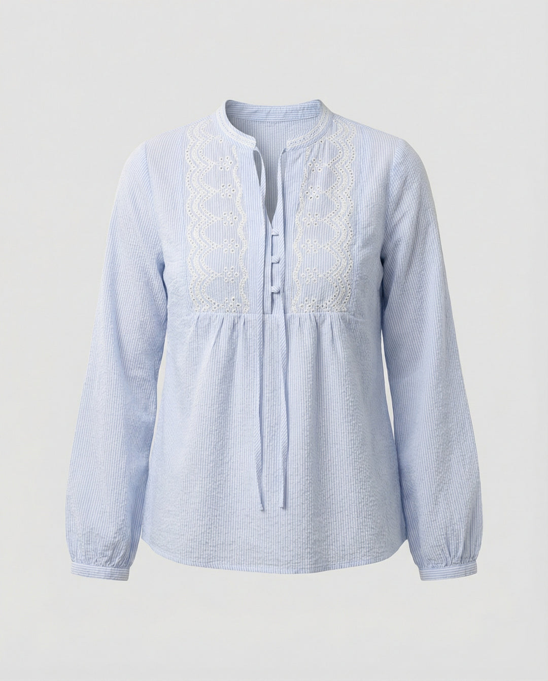 Bestickte Bluse Damen mit Ballonärmeln