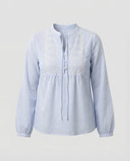 Bestickte Bluse Damen mit Ballonärmeln