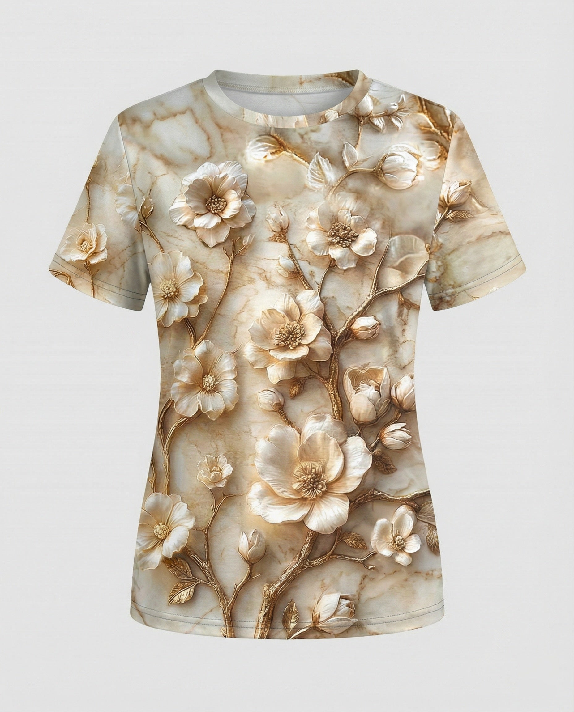 Kurzarmshirt Damen Mit Blumenprint