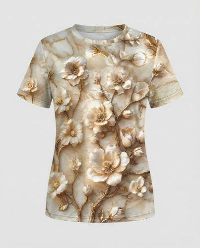 Kurzarmshirt Damen Mit Blumenprint
