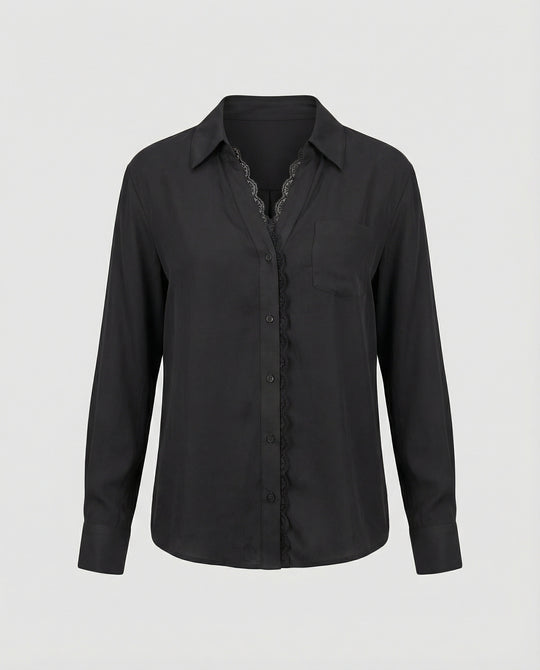 Damen Bluse mit Spitzenakzenten
