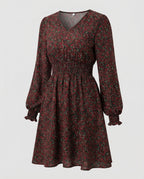 Damen A-Linie Kleid mit Smokbund