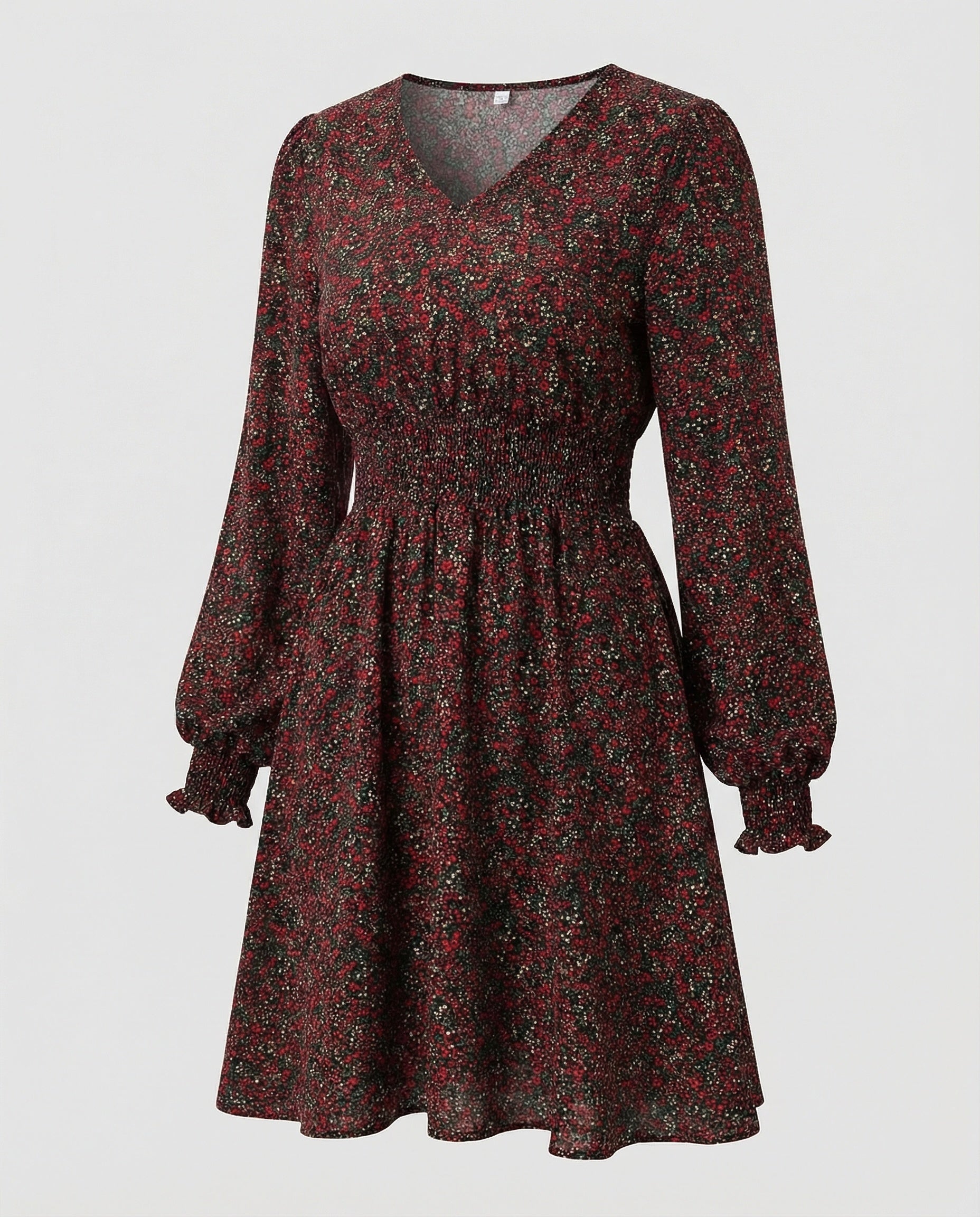 Damen A-Linie Kleid mit Smokbund