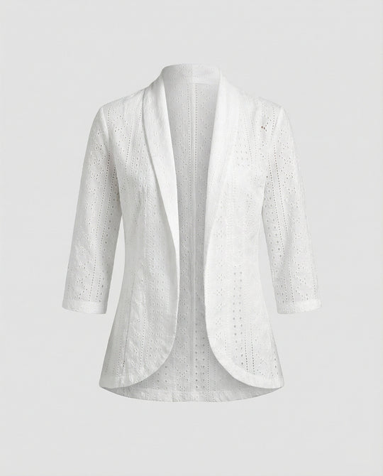 Damen Elegante Blazerjacke mit Lochmuster und tailliertem Schnitt R&B