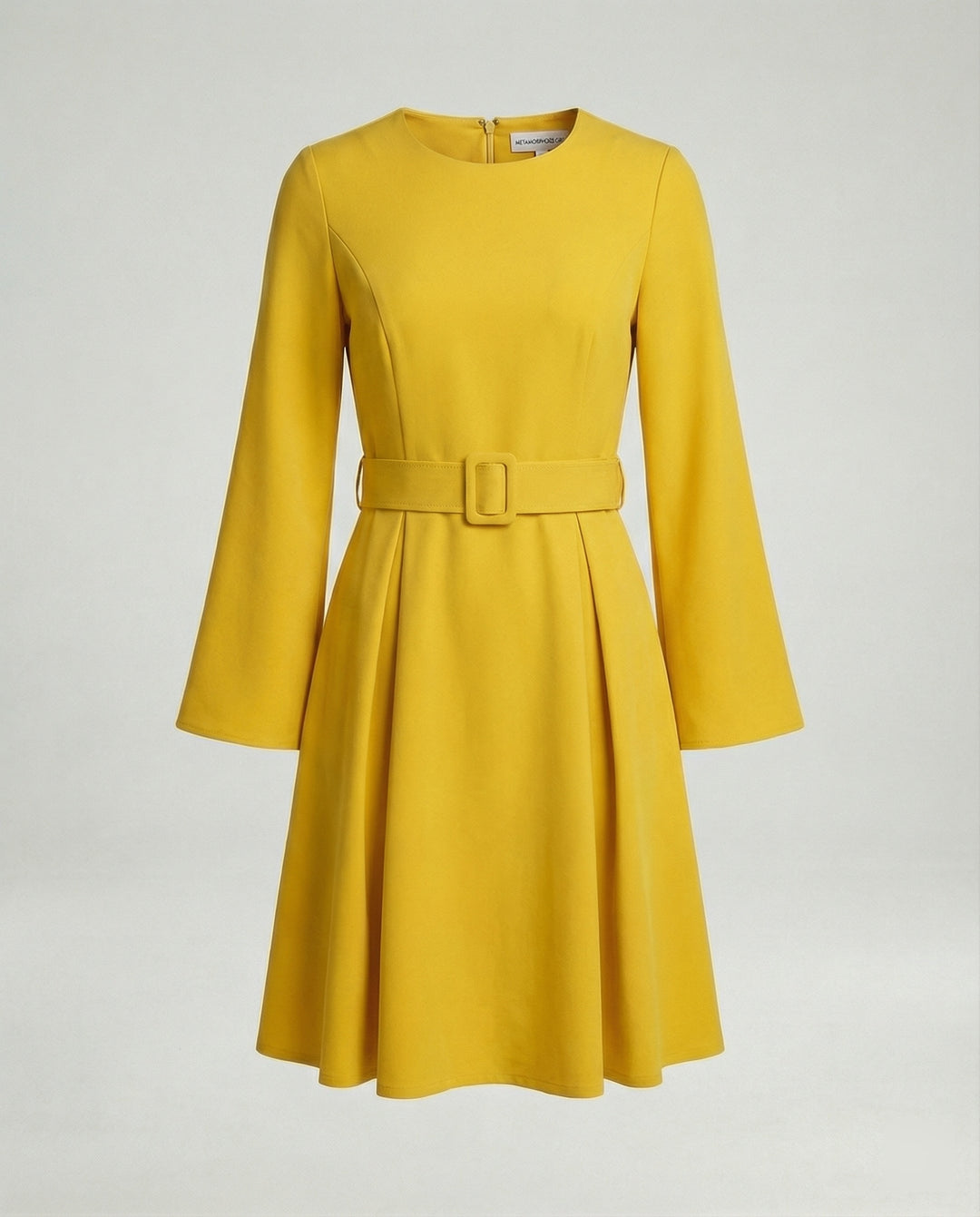Midikleid Mit Glockenärmeln Tailliert Damen