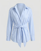 R&B Langärmelige Bluse mit Bindeband