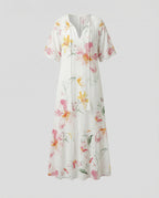 Boho Maxikleid Damen Kordelzug