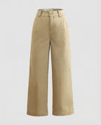 Damen Weite Hosen High Waist mit Stoffgürtel