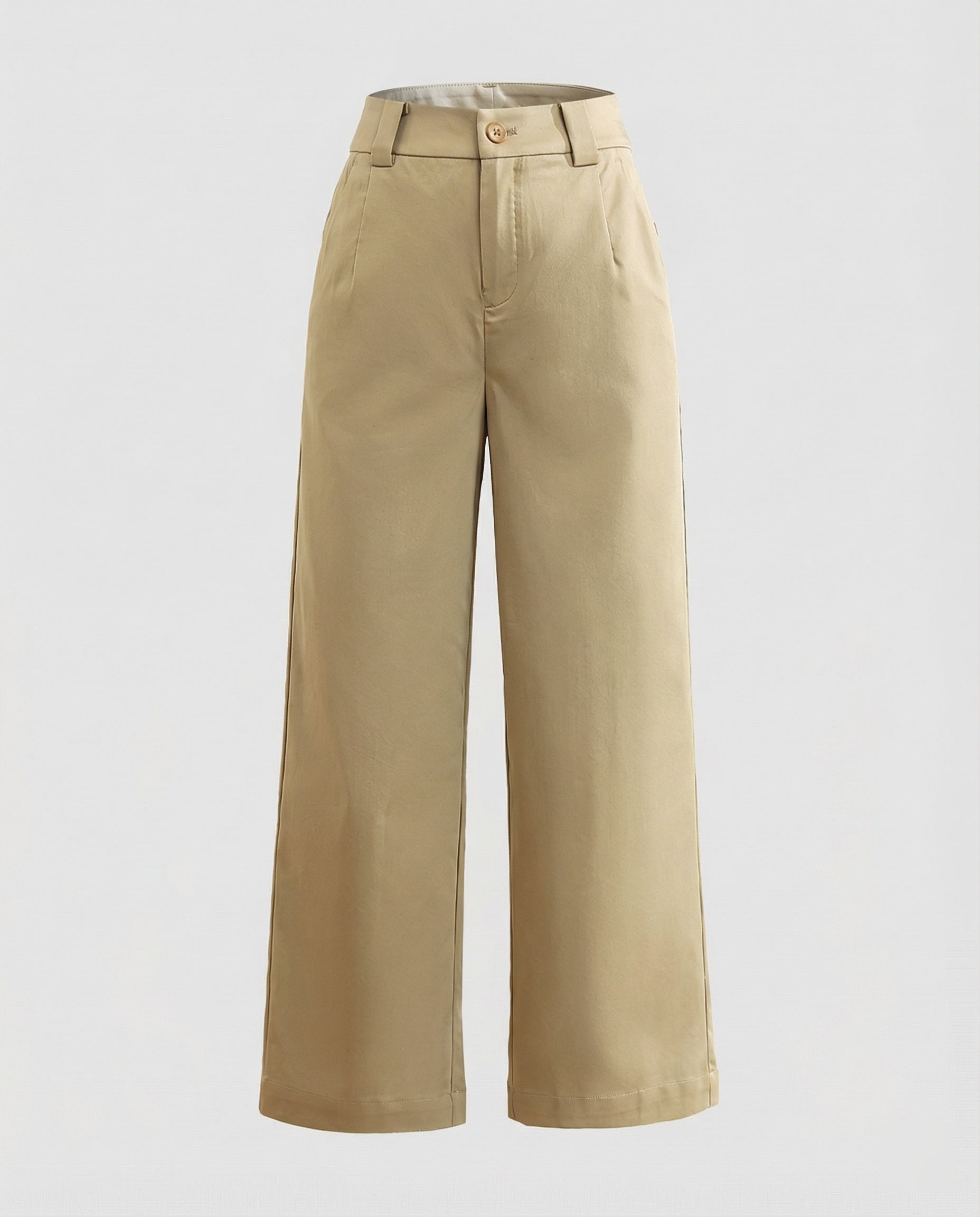 Damen Weite Hosen High Waist mit Stoffgürtel