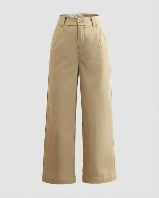 Damen Weite Hosen High Waist mit Stoffgürtel