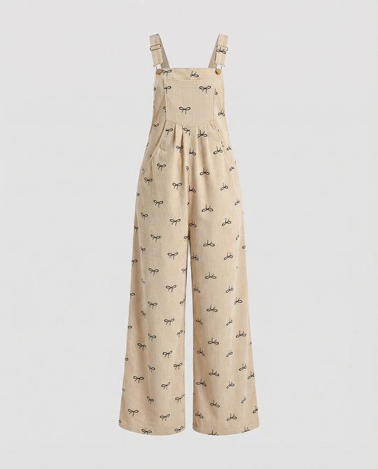 Damen Latzhose Cord Print
