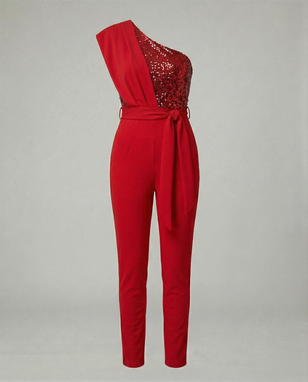 Damen Luxuriöser Overall mit Schleifengürtel & Funkelnden Details | R&B