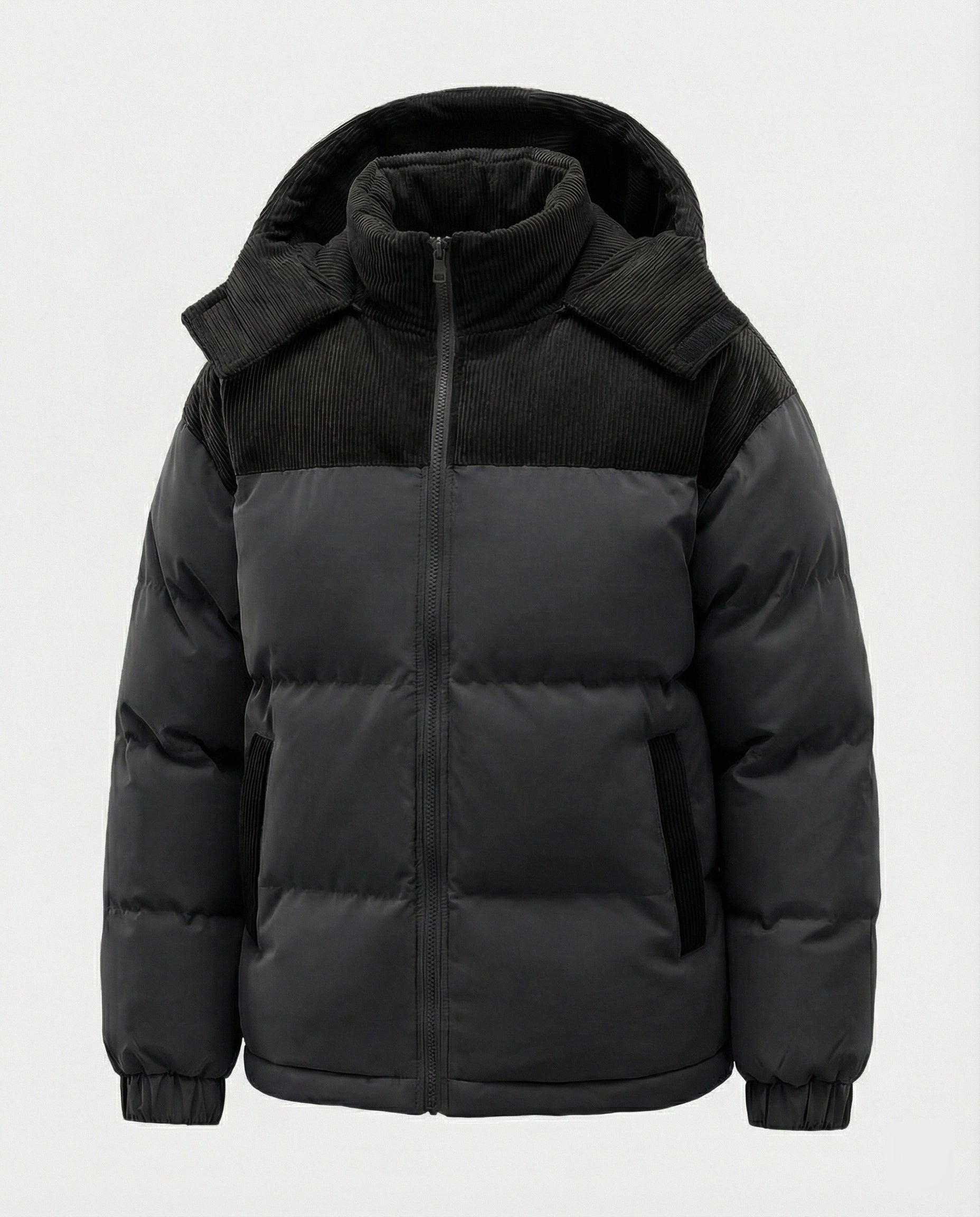 R&B | Casuale Kapuzenjacke mit Puffern und Farbblockdesign