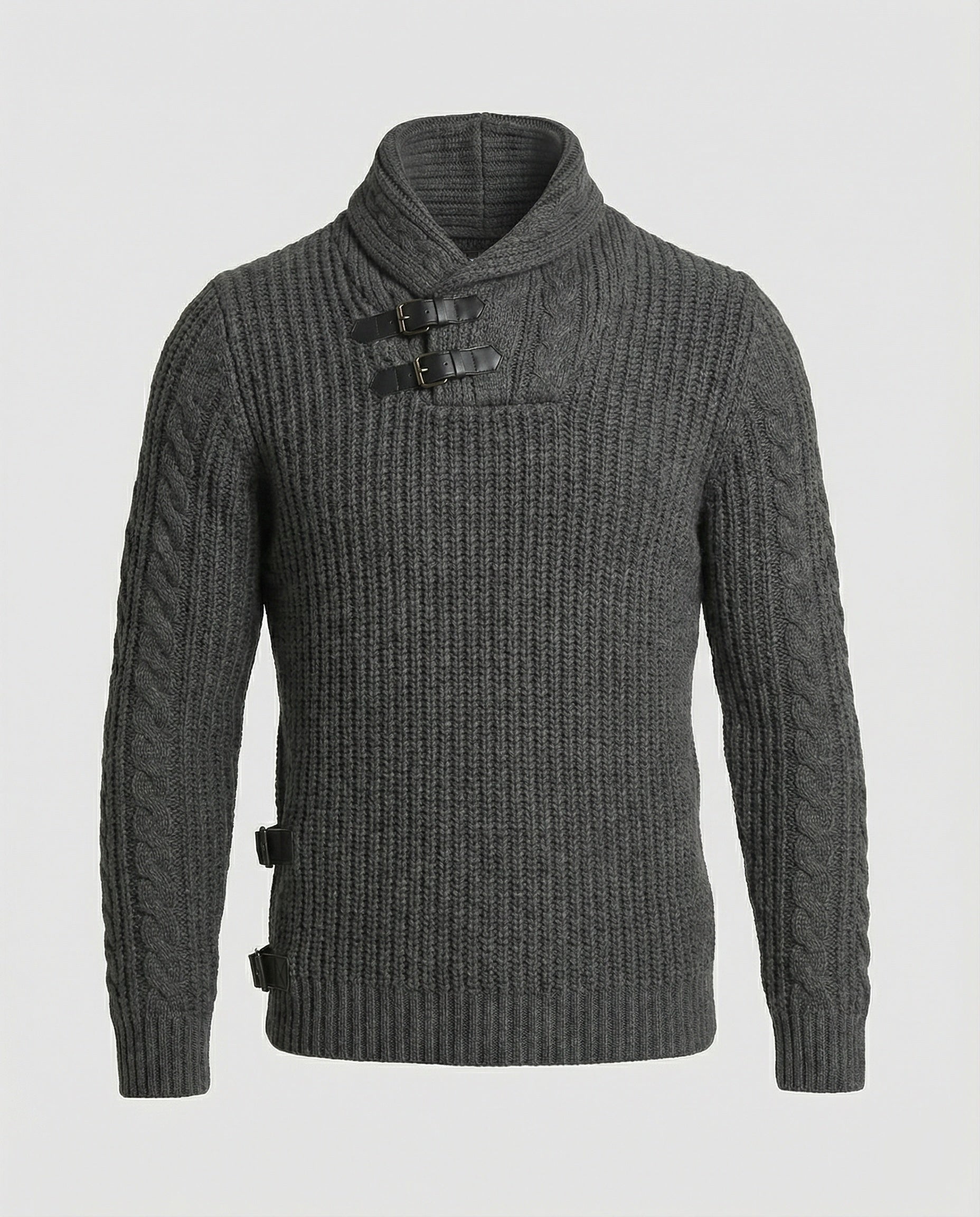 Stylischer Asymmetrischer Strickpullover Herren