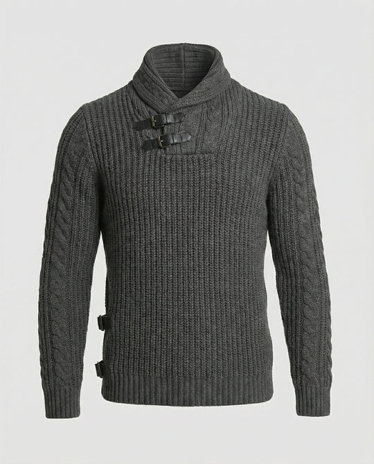 Stylischer Asymmetrischer Strickpullover Herren