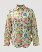 Damen Bluse Leinen Floral