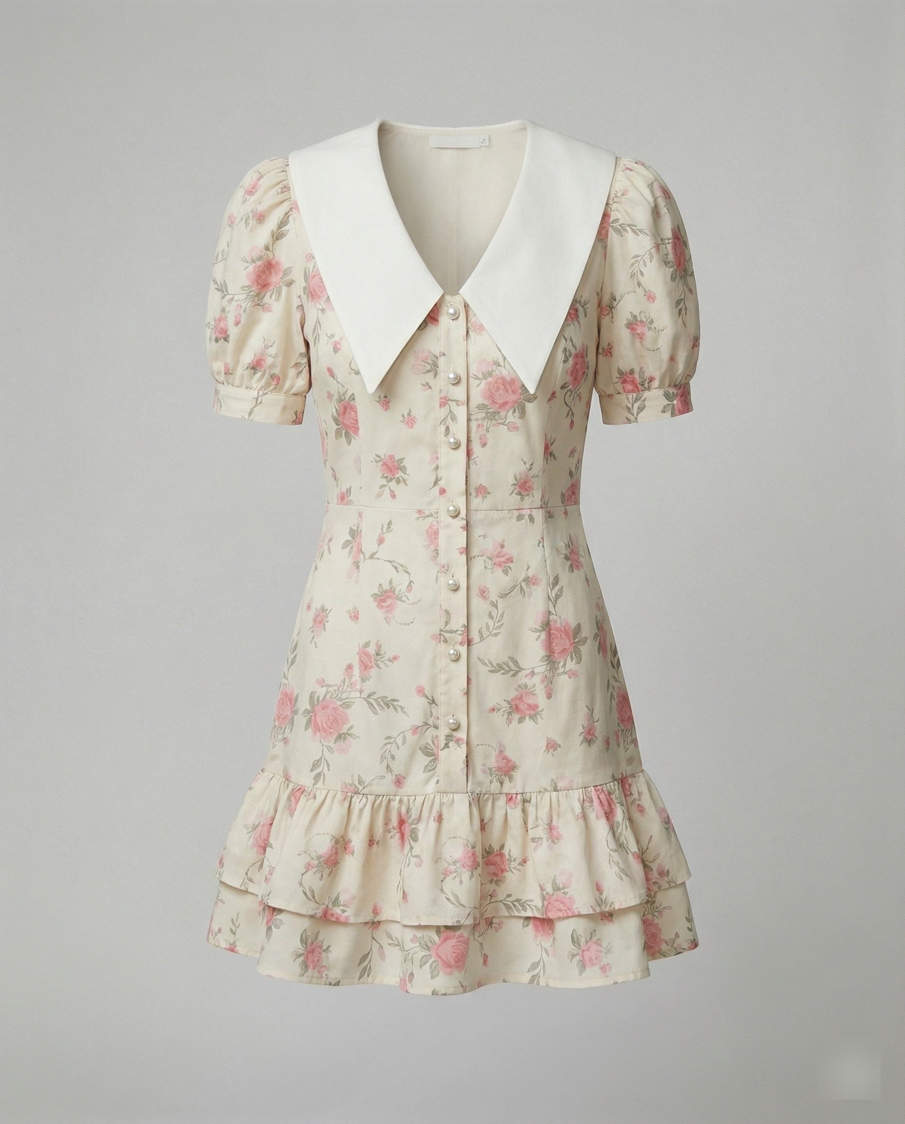 Damen Blumenkleid mit Puffärmeln