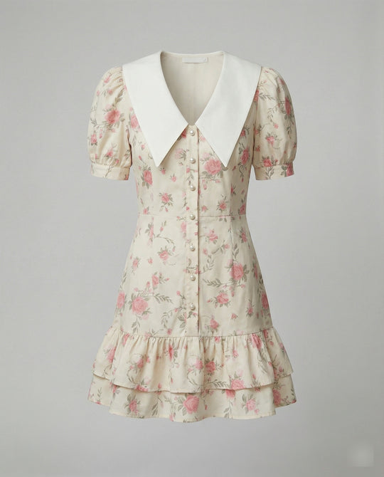 Damen Blumenkleid mit Puffärmeln