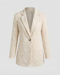 Damen Blazer Long Blumenjacquard elegant