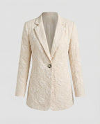 Damen Blazer Long Blumenjacquard elegant