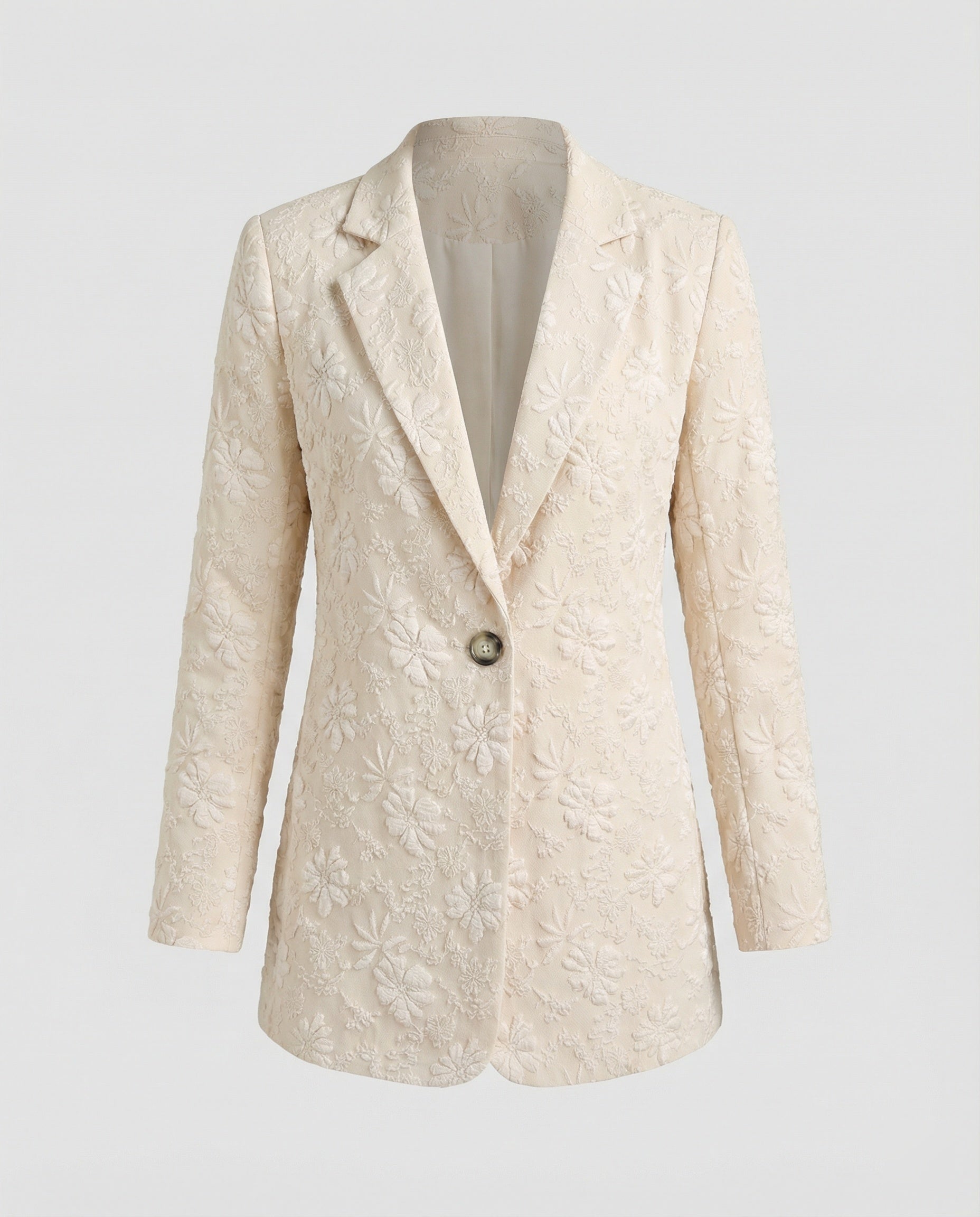 Damen Blazer Long Blumenjacquard elegant