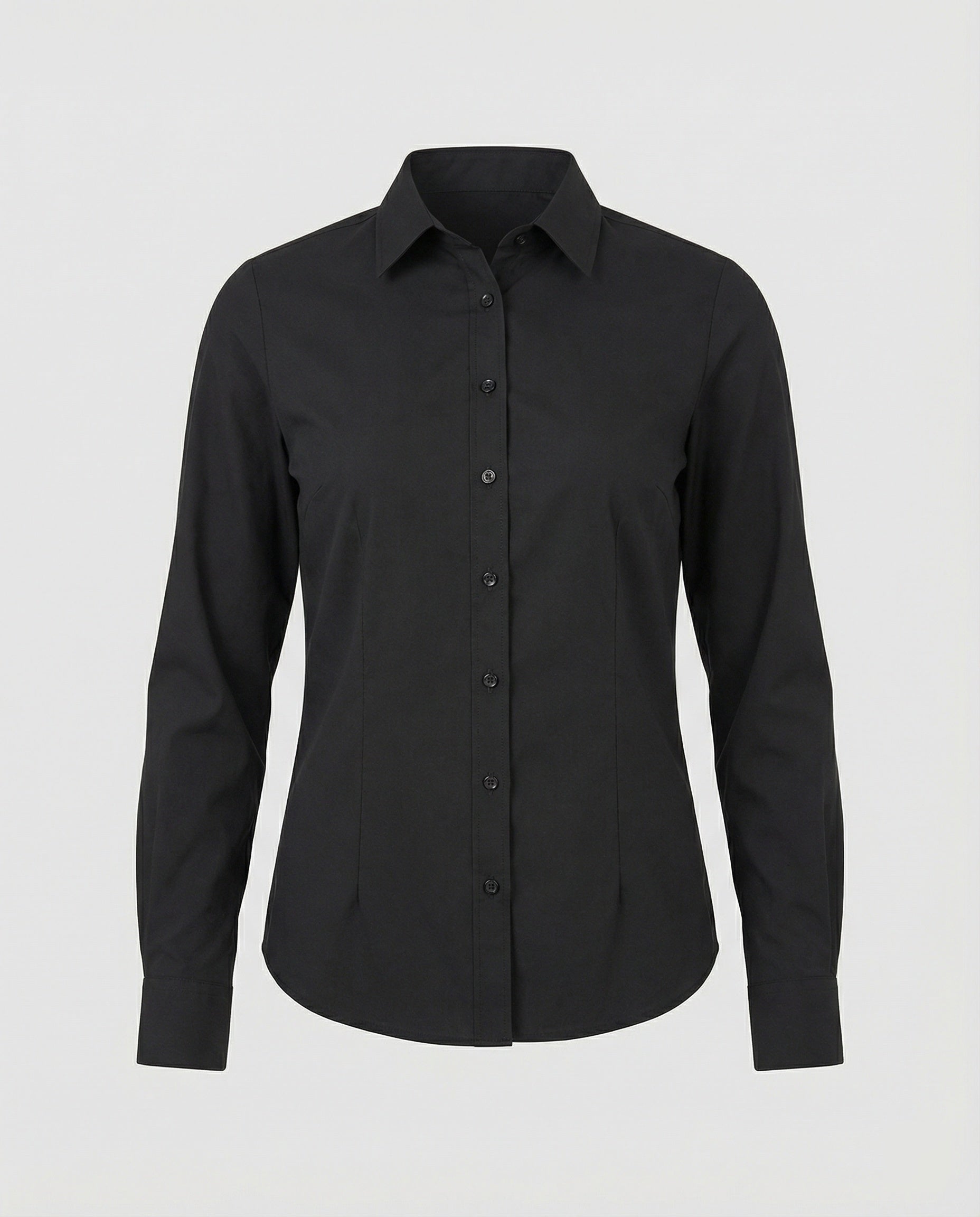 Taillierte Hemdbluse Damen mit Kentkragen