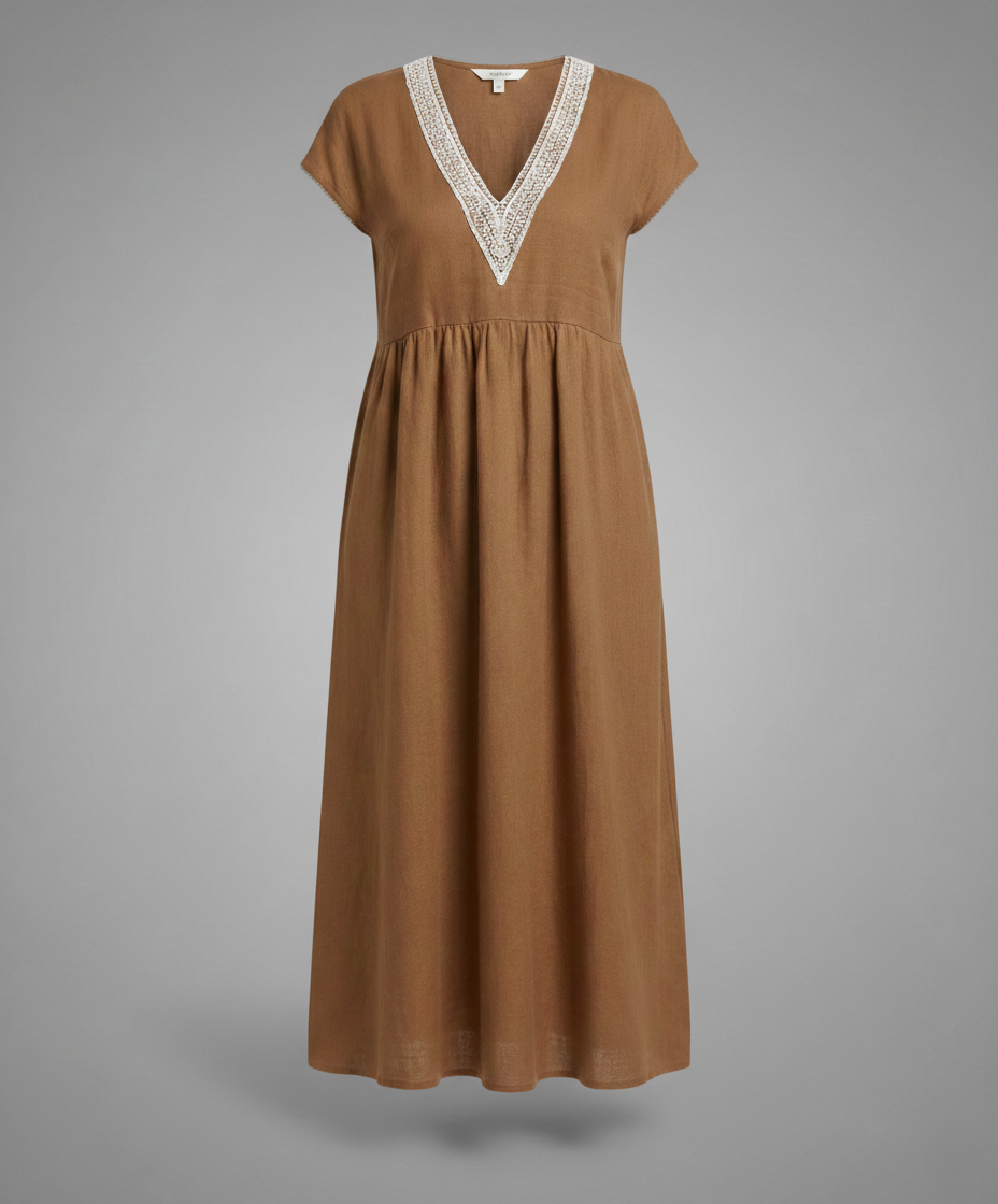 Damen Midikleid Sommer Spitze