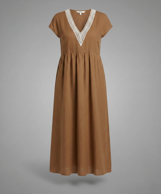 Damen Midikleid Sommer Spitze