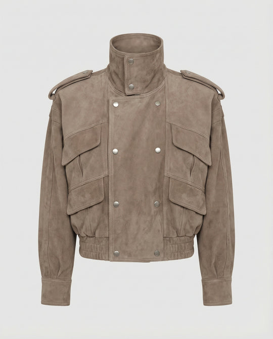 Freizeitkleidung Damen Wildleder Utilityjacke