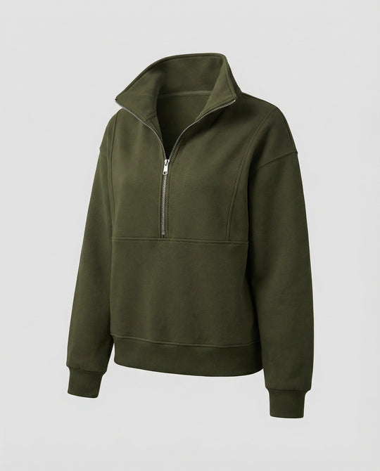 Jogginganzug Damen sportlich elegant mit Oversize-Hoodie und hohem Kragen