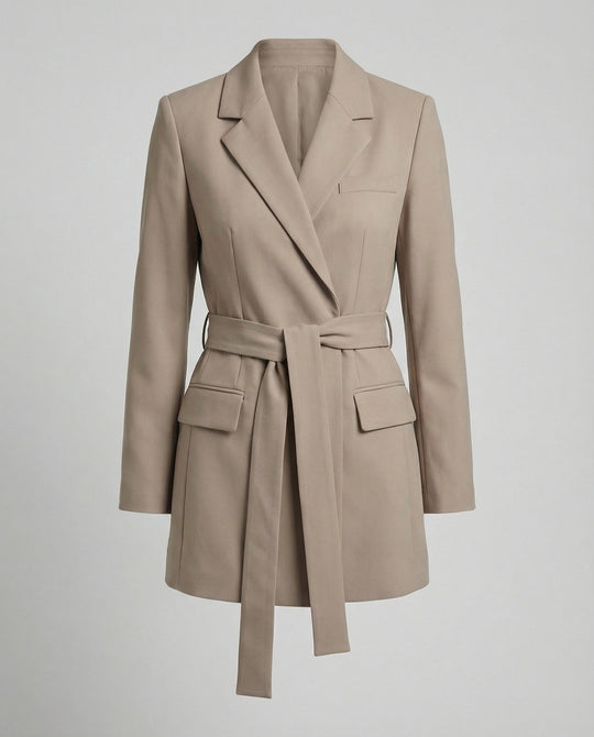 Blazer Minikleid Tailliert Mit Gürtel Damen