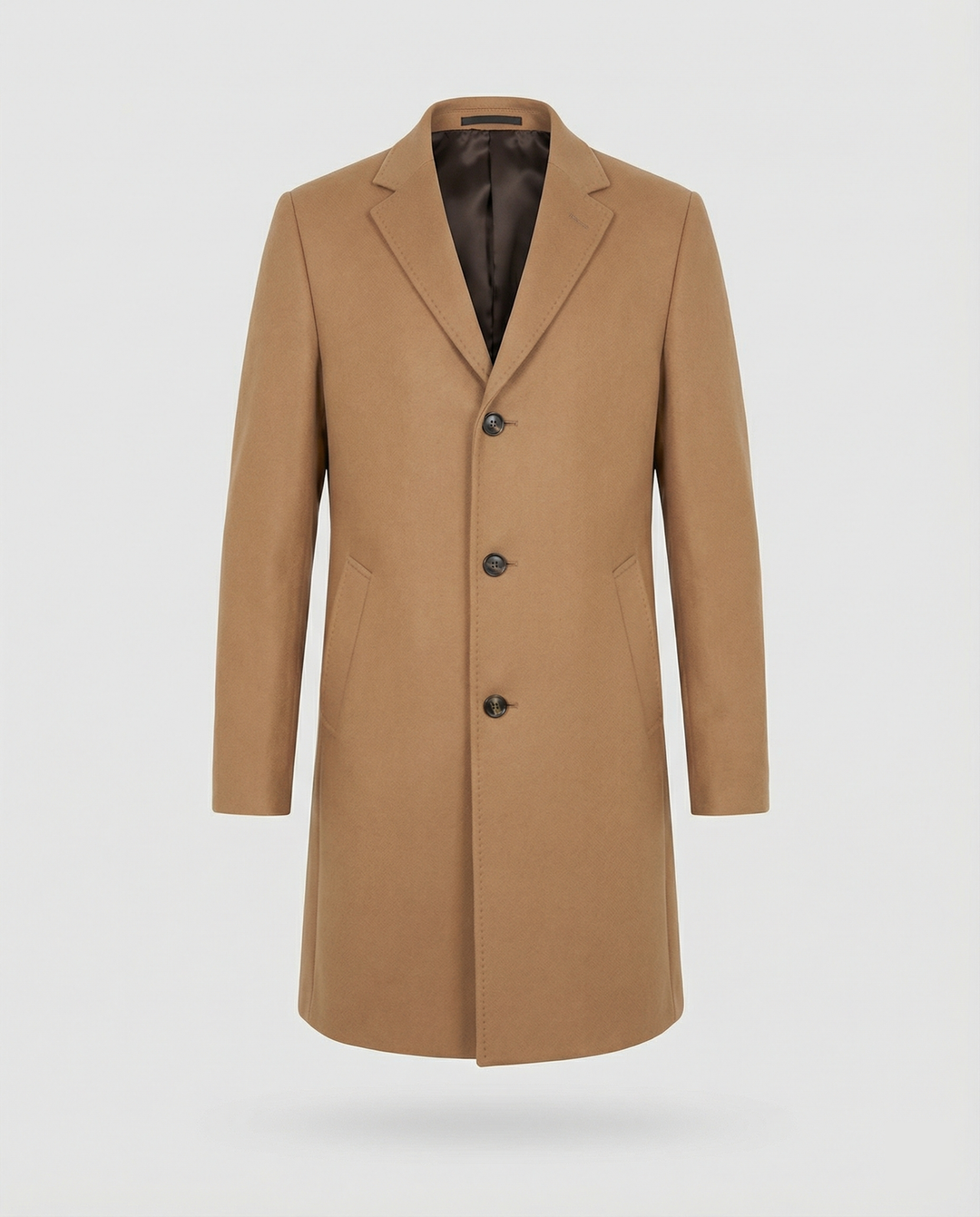 Herren eleganter Wollmantel mit klassischem Revers und praktischen Taschen R&B