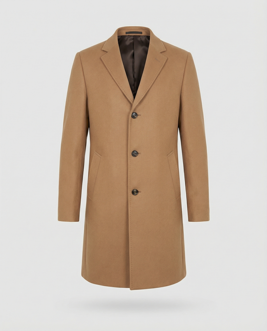 Herren eleganter Wollmantel mit klassischem Revers und praktischen Taschen R&B