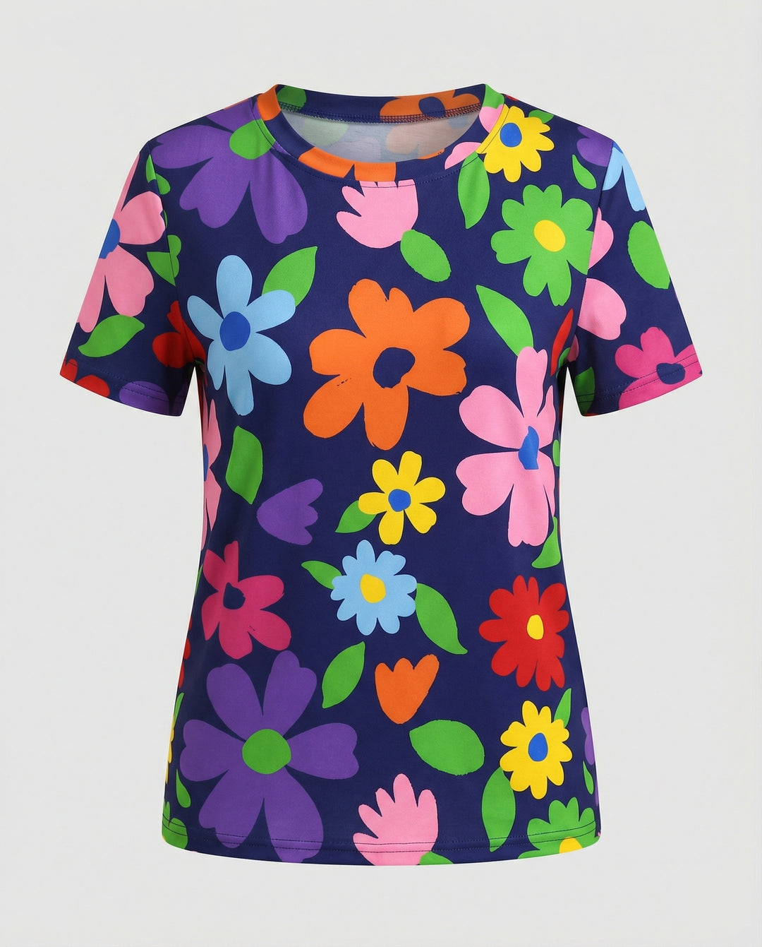 Kurzarmshirt Damen Mit Blumenprint
