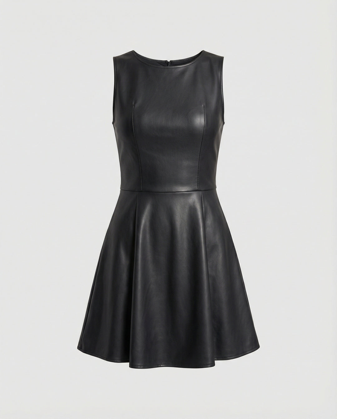 Damen Lederkleid mit schwingendem Rock