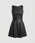 Damen Lederkleid mit schwingendem Rock