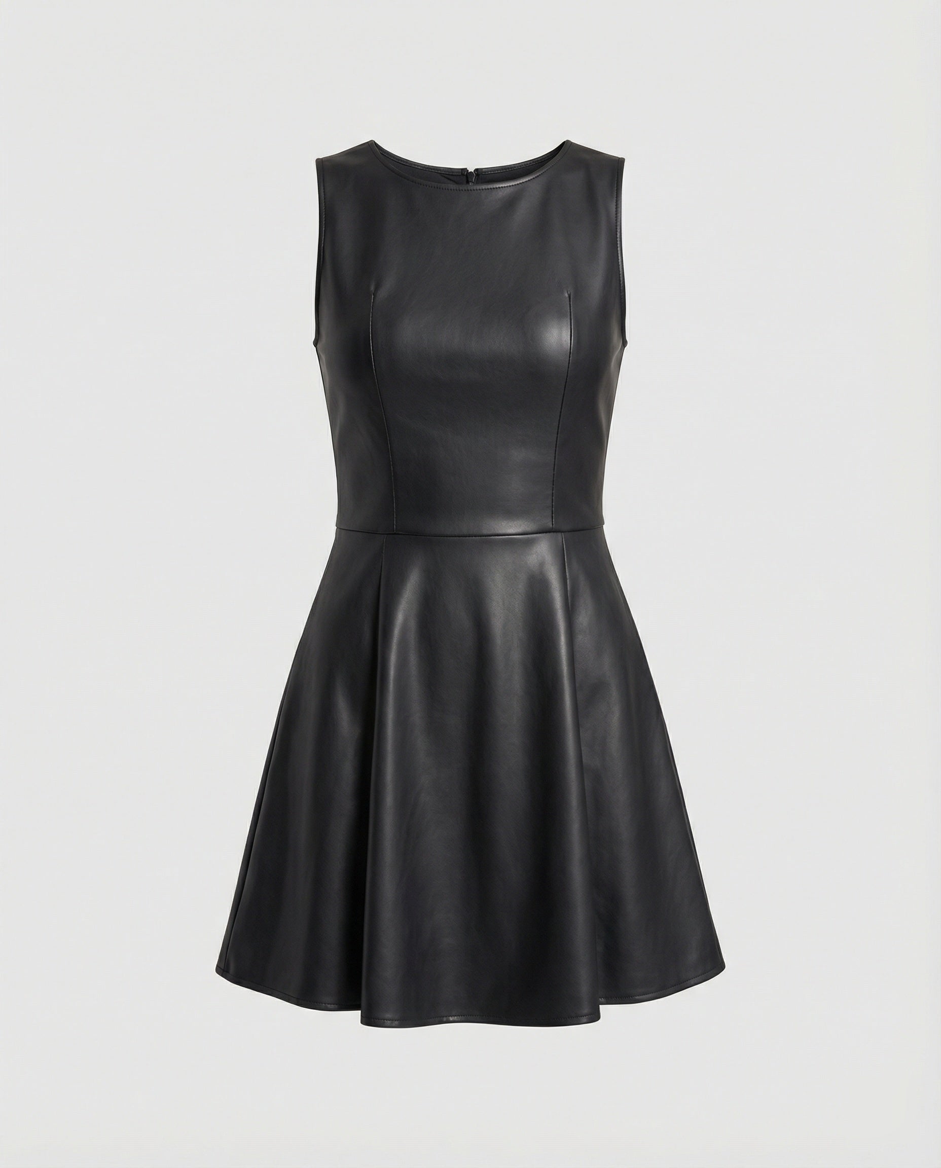 Damen Lederkleid mit schwingendem Rock