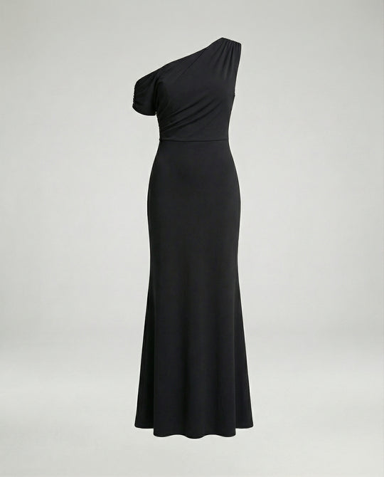 Figurbetontes elegantes Abendkleid asymmetrisch